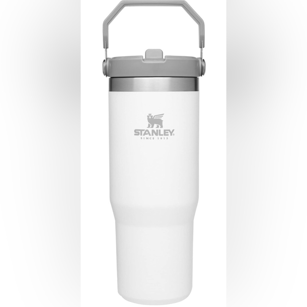 New Stanley White IceFlow Flip Straw Stainless Steel Tumbler – 30 oz